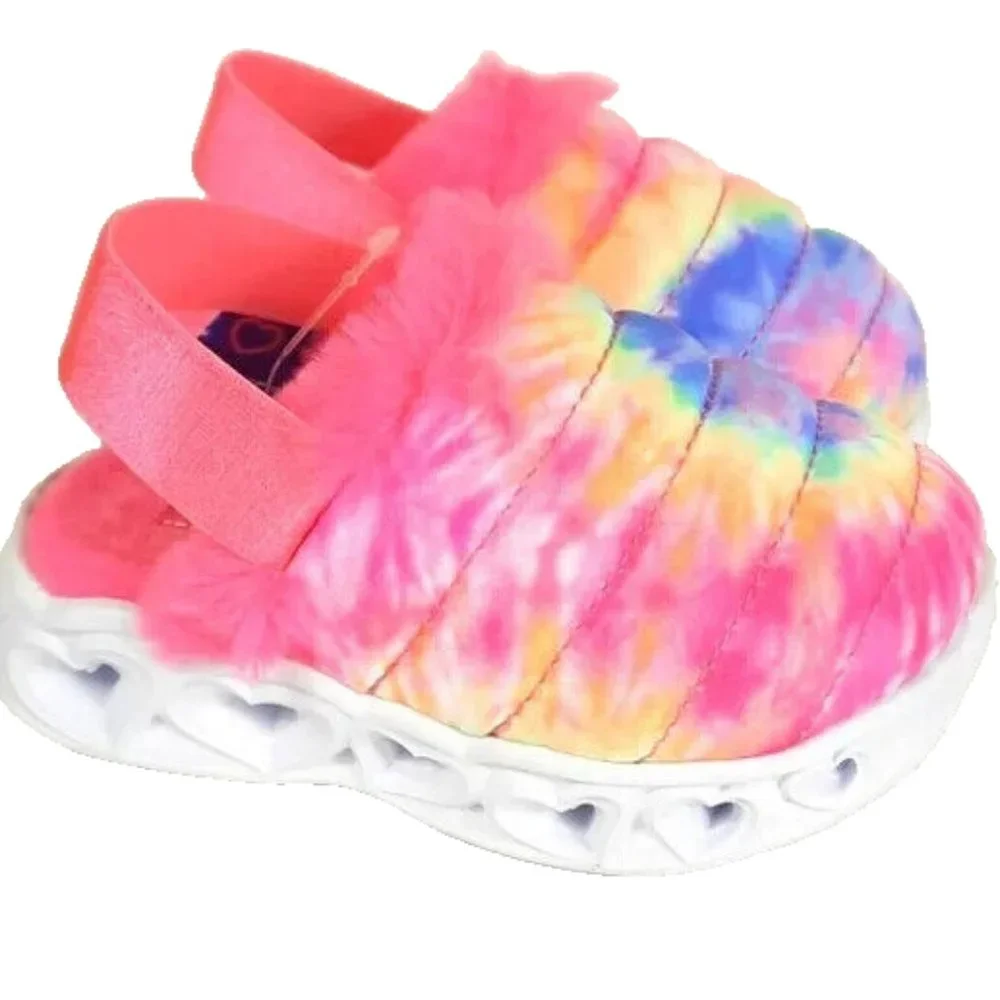 Skechers Heart Lights Sandals Tie Dye Toddler Size 5 Light Up NEW with Tags